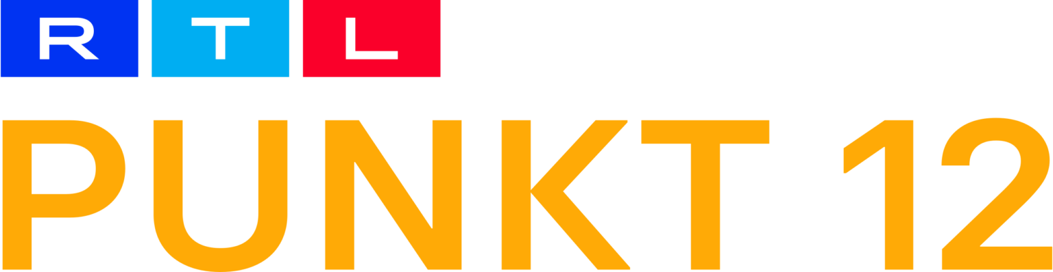 Schriftzug der Fernsehsendung RTL Punkt 12